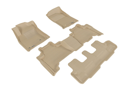 Коврики Sotra 3D Lux для Toyota Land Cruiser 150 Prado 2012- (3 ряда сидений) бежевые. Артикул ST 74-00567