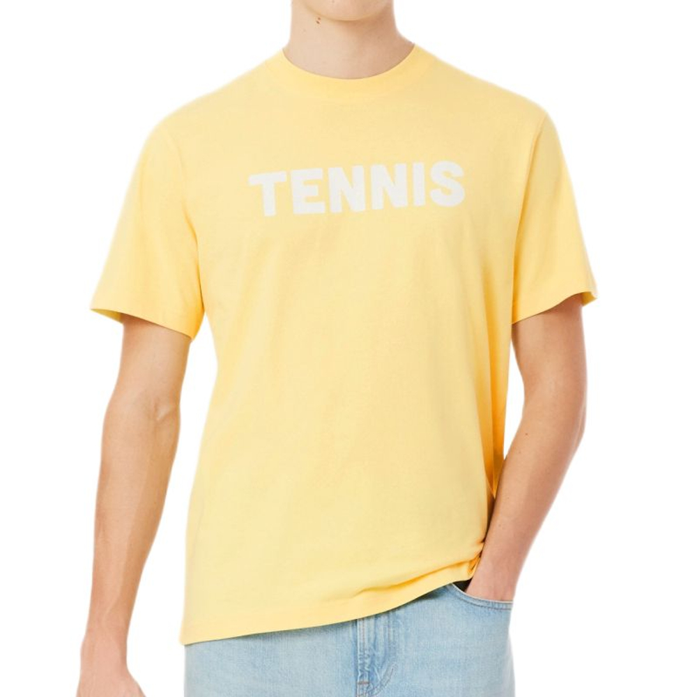 Теннисная футболка Lacoste Printed Cotton - pastel yellow