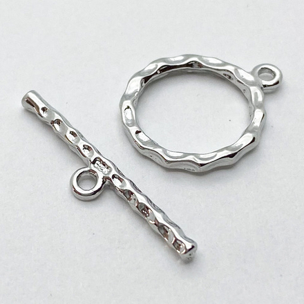 Замок-тоггл, цвет серебро (родий), размер 18*14 мм, цена за 1 шт