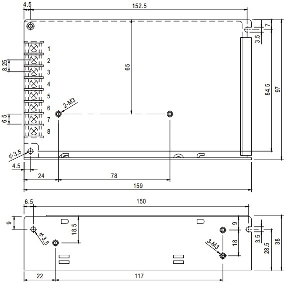 Преобразователь AC-DC сетевой Mean Well ADD-55A