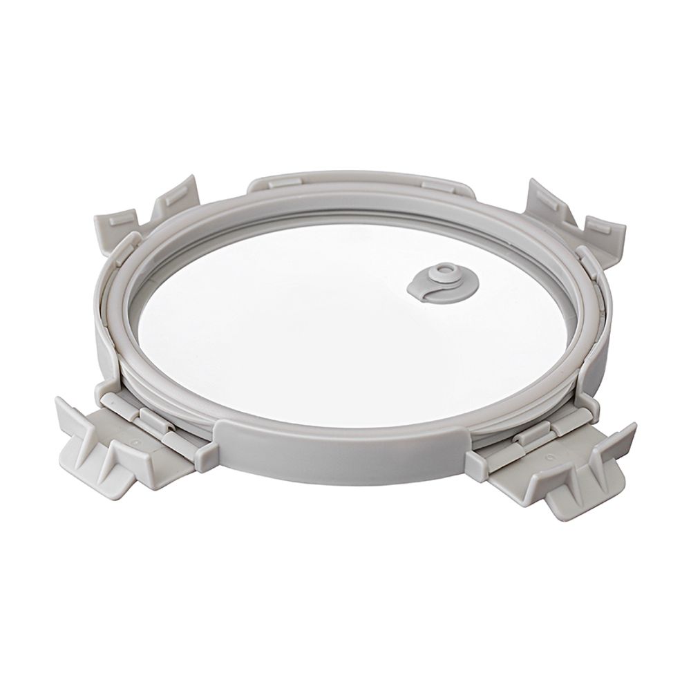 Контейнер для запекания и хранения круглый Click Glass, 650 мл, светло-серый