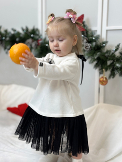 Платье из нежного трикотажа Молочный