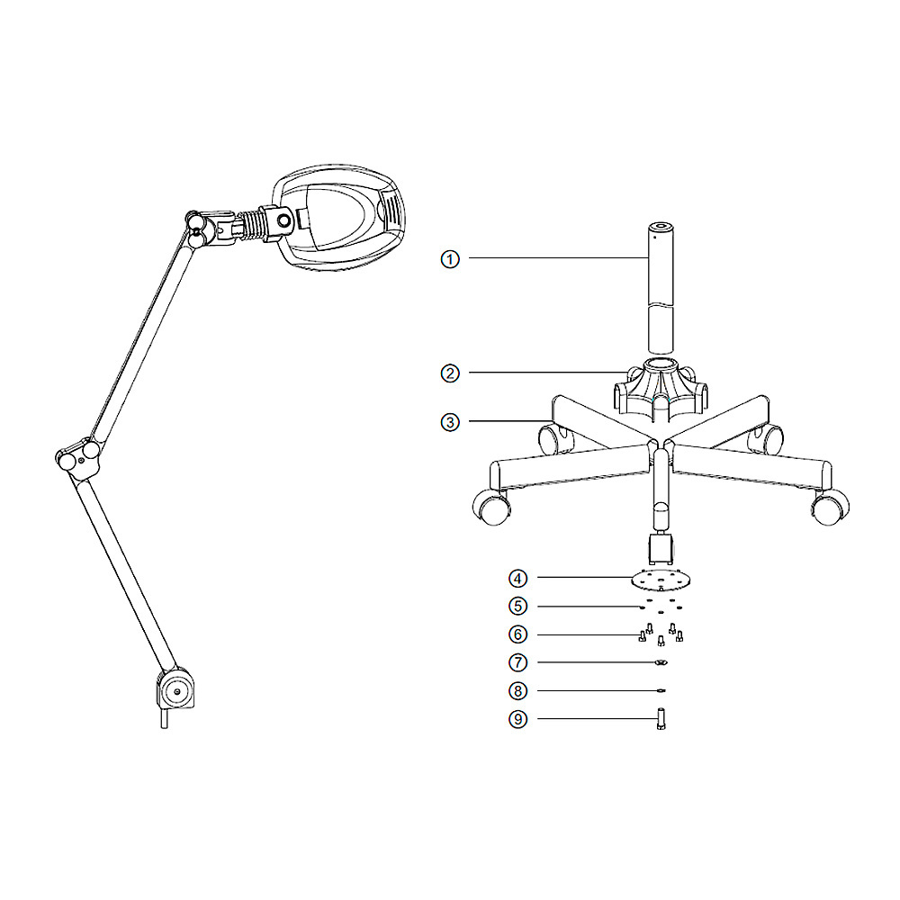 Лупа-лампа Микромед Medic 05 на штативе