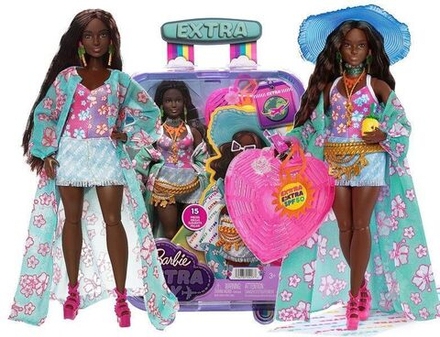Кукла Barbie Extra Fly Mattel Барби в пляжной одежде и с большой сумкой HPB14