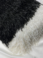 Бахрома из стекляруса и бисера белая прозрачная 10 см