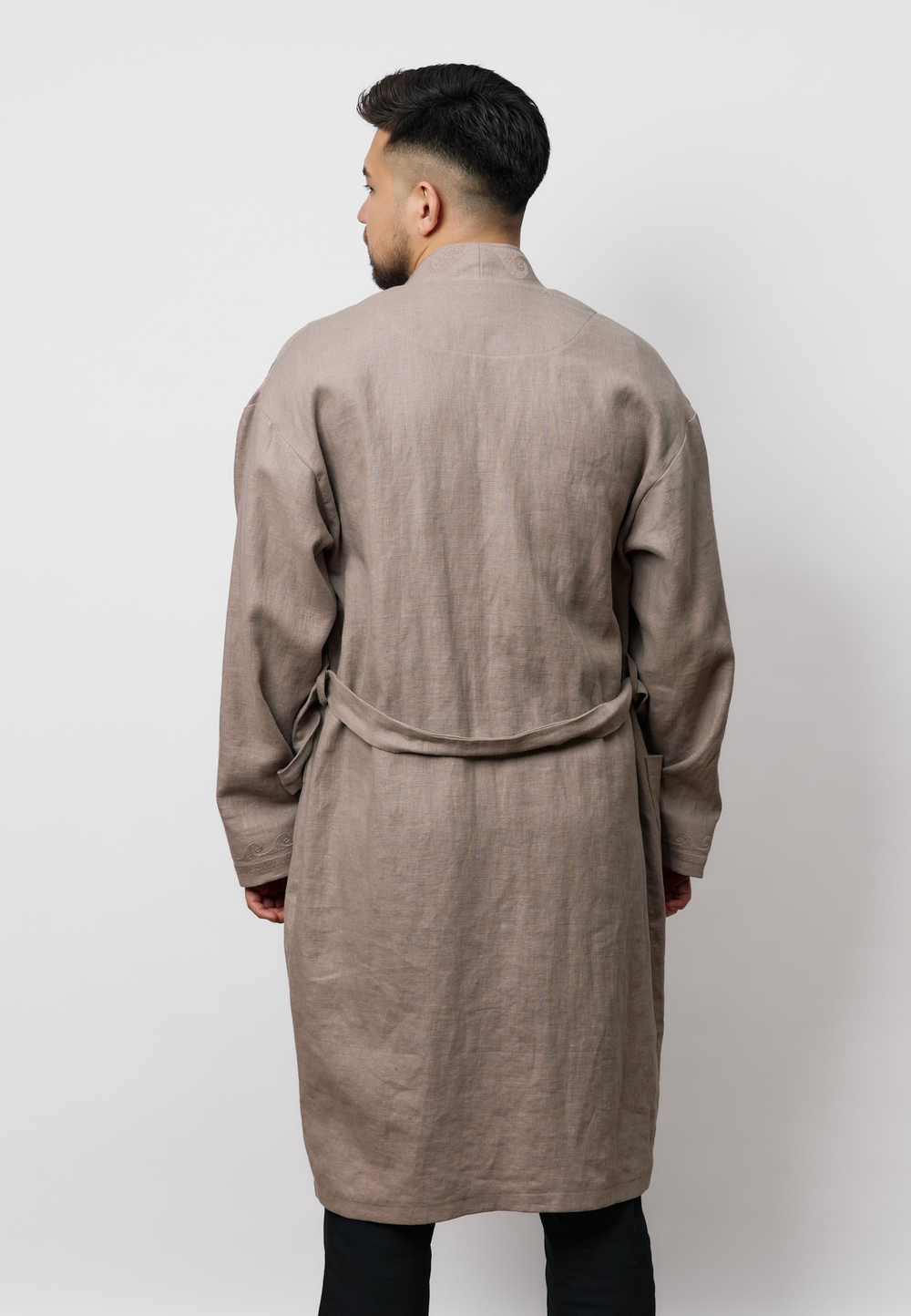 Шапан льняной длинный OYU TOLQYN BEIGE