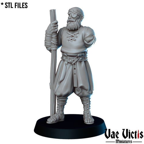 Человек Калека Старик Крестьянин миниатюра для dnd, днд, pathfinder, фентези, Настольная игра, НРИ, Варгейм, РПГ