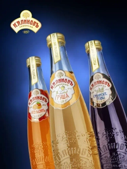 Калиновъ Лимонадъ Винтажный Классический, газированный, в стекле, 0,5 л