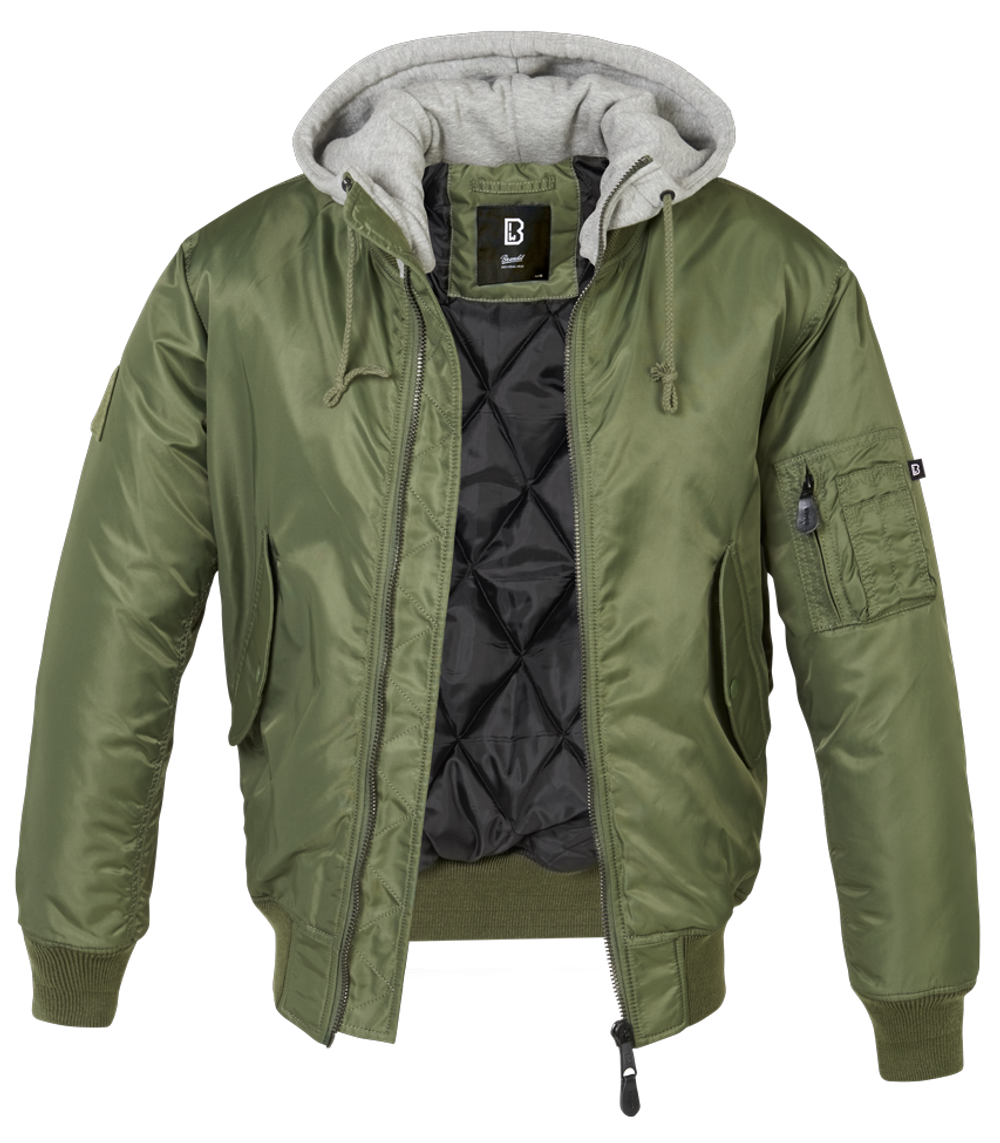 Brandit MA1 SWEAT HOODED JACKET olive-grey