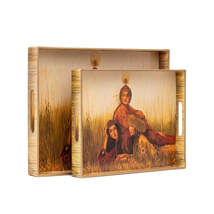 Подносы QAZAQ SOUL Арулар (набор из 2 шт)