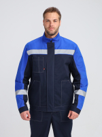 Костюм Бриготек-1 СОП (тк.Смесовая,260) брюки, т.синий/васильковый