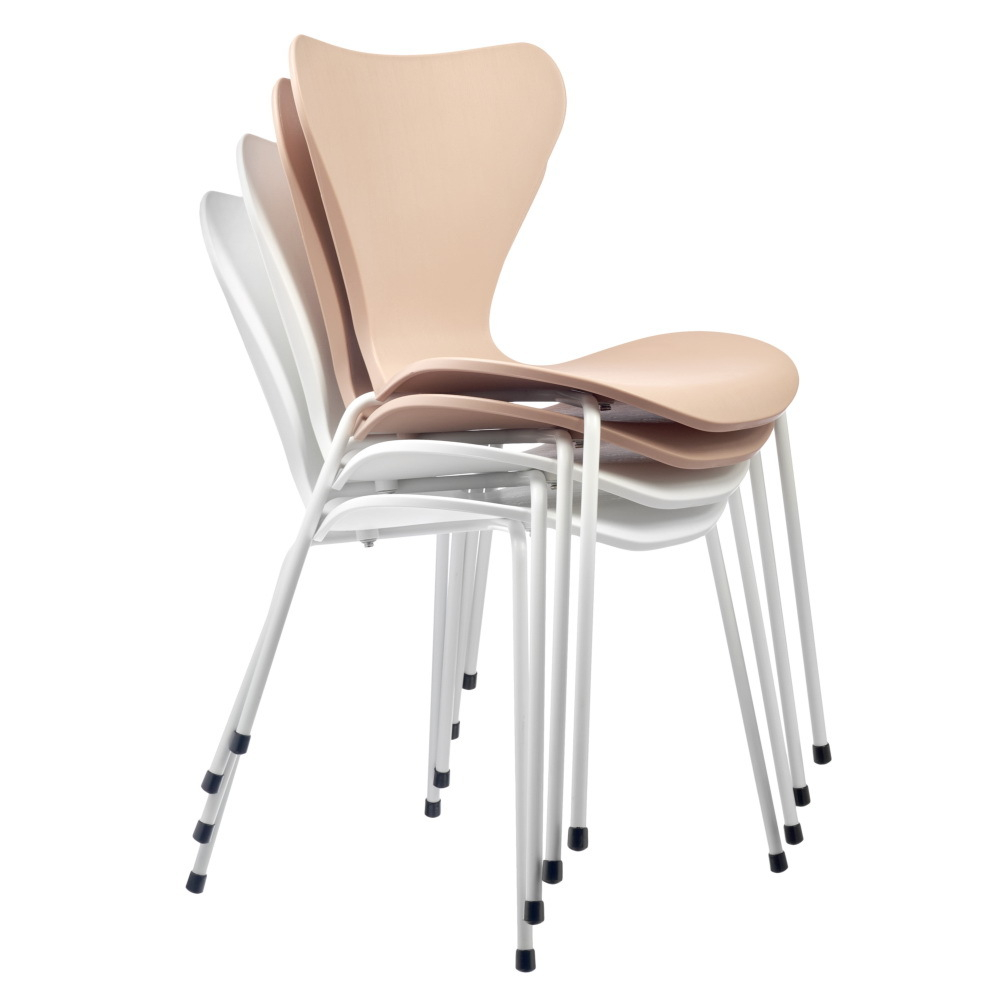 Комплект из 4-х стульев Seven Style белый с белыми ножками