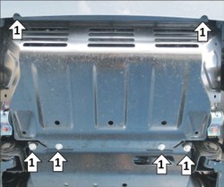 Защита стальная 3 мм Р Mitsubish L200; V=2,4; МКПП c 2015; АКПП с 2019 MOTODOR.11338