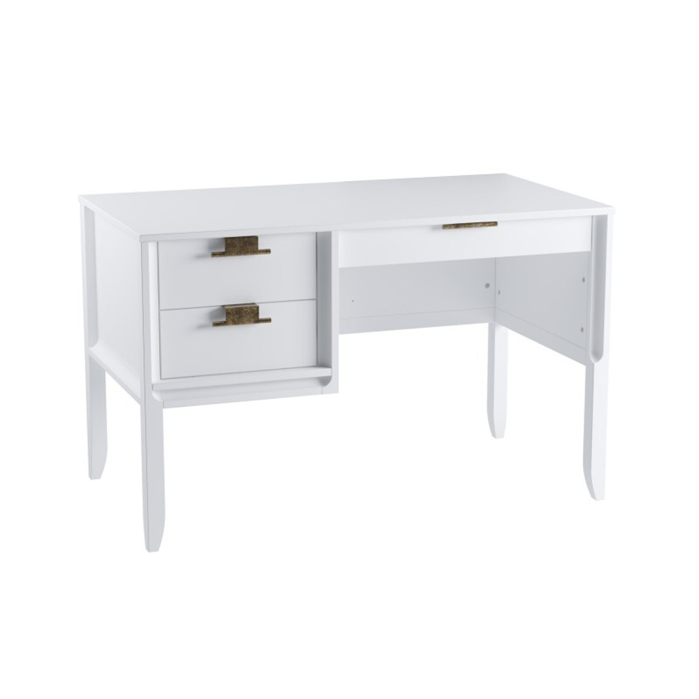 Стол письменный «Бридж» однотумбовый белый лак