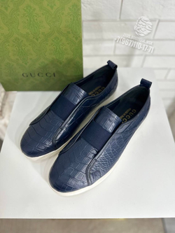 Кеды Gucci из кожи крокодила