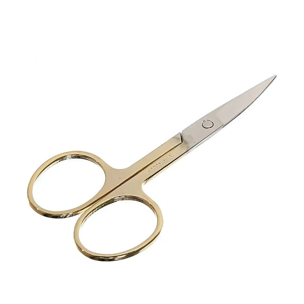 Ножницы маникюрные на блистере «Ultramarine», овальные кольца, широкие, ручки цвет золото, 8см✦