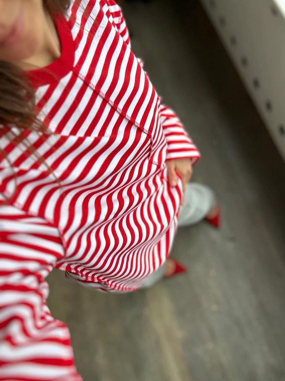 Тельняшка ягодно-белая