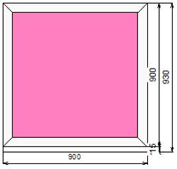 Пластиковое окно 900 х 900 ТермА Эко с глухой створкой