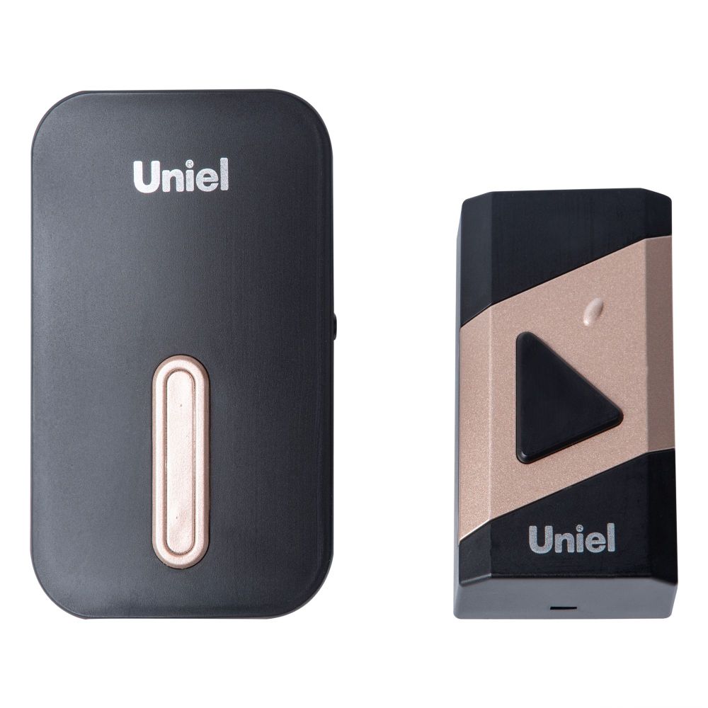 UDB-095W-R1T1-38S-BL-GL Звонок электронный. 220В. Радиус действия 150 м. Черный с золотистым. ТМ Uniel