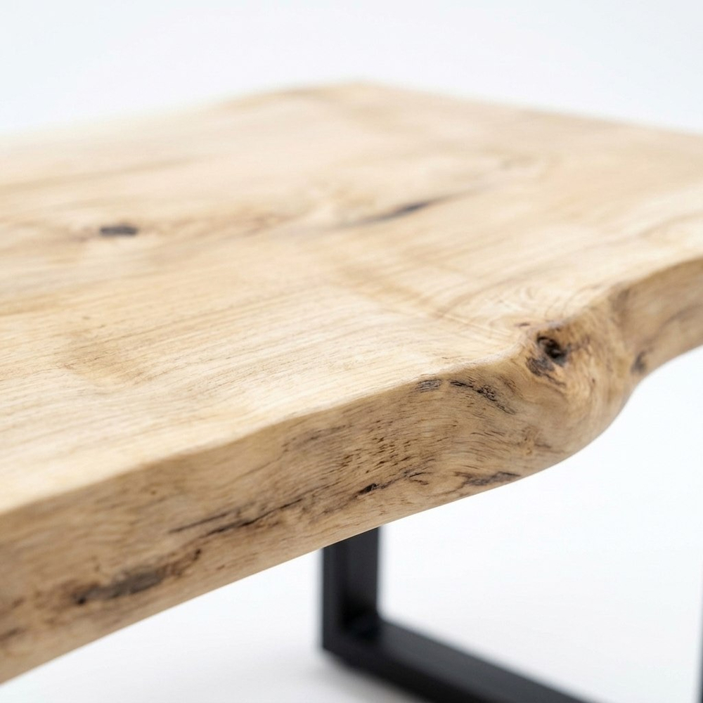 Обеденный стол из слэба тополя WHITE 180