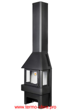 Камин БАВАРИЯ ТРИ СТЕКЛА черный