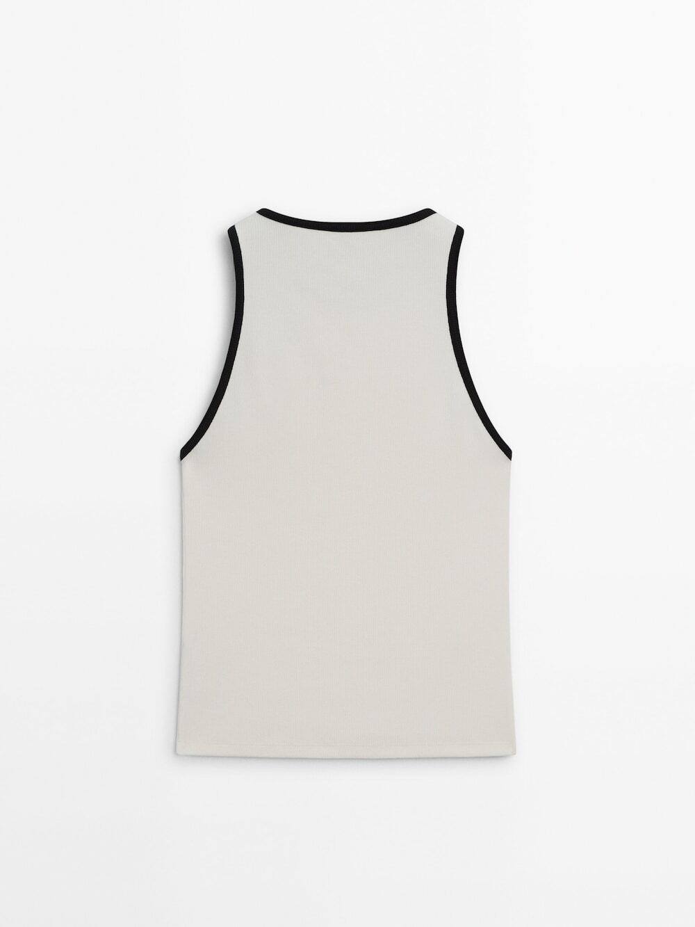 Massimo Dutti Комбинированный топ в рубчик, натуральный, кремовый