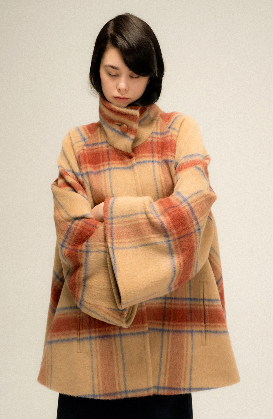 Свободное пальто с ворсом