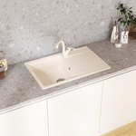 Мойкa ML-GMU07 УЛЬТРА с крылом, белый камень, 735*475 мм (глуб. чаши 175)