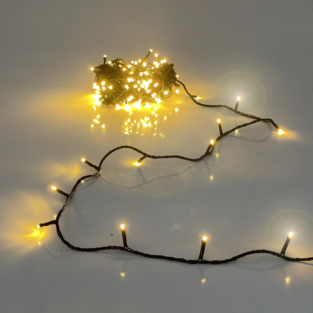 Гирлянда для улицы «Мерцание» 20м 240 ламп LED чёрный провод,1 реж.,IP-54, Теплый белый (возможность соединения)