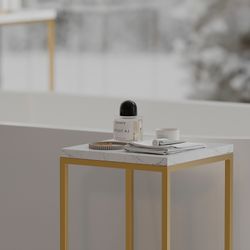 Набор из 2-х столиков Mayen Gold, белые/золотистые