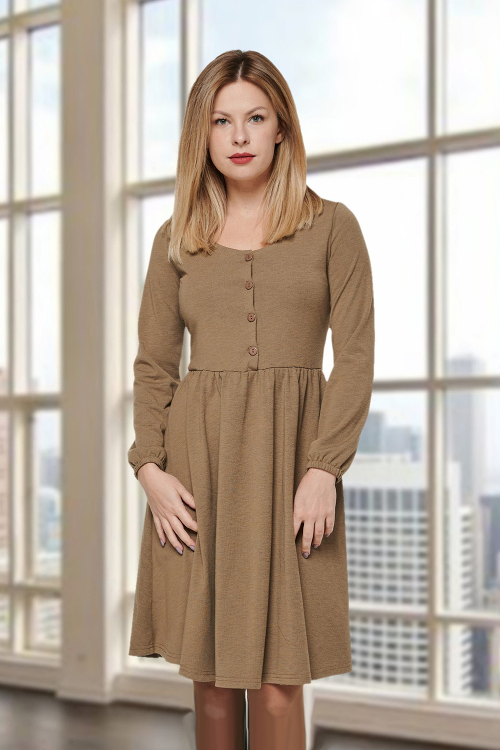 Платье цвет коричневый размер 48