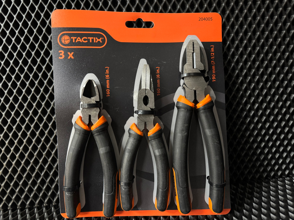 Набор из плоскогубцев и кусачиков Tactix, 3шт, арт.204005