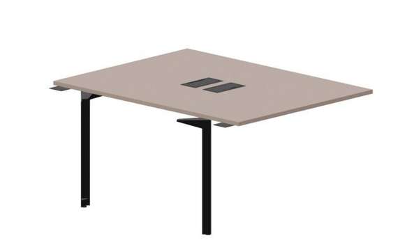 Составной стол на 2 рабочих места 118х156,6х75см (2 металлических  аутлета) - приставной элемент