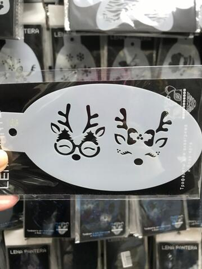 Трафарет для аквагрима овальный "Оленята " 7 на 13 см