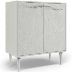 Комод Арт Колор leaves Классик Сильвер с 2 полками Белый опал