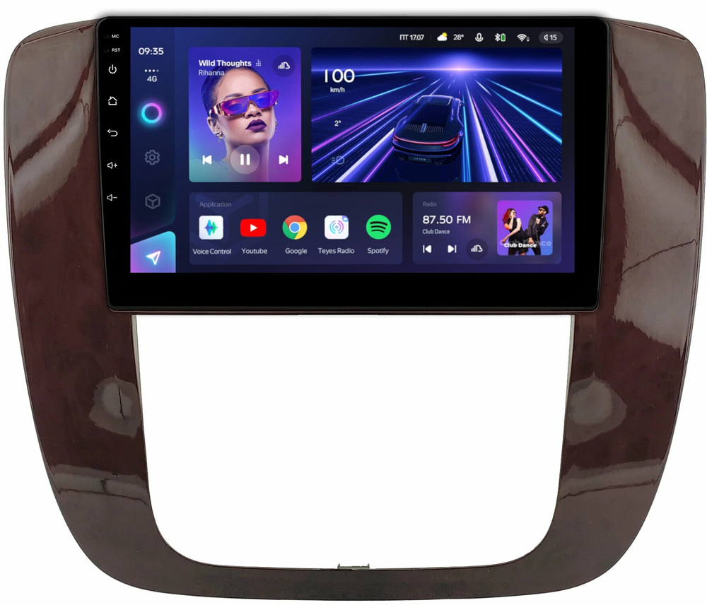 Магнитола для Chevrolet Tahoe 2006-2014 (рамка под дерево) - Teyes CC3L на Android 10, 8-ядер, CarPlay, 4G SIM-слот