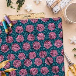 Ткань премиум дюспо схематичные розы