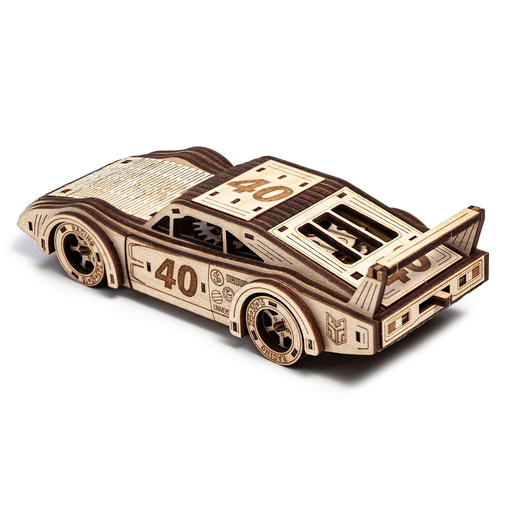 Набор из двух спорткаров "Легенды трека" от DROVO - Деревянный конструктор, сборная механическая модель, 3d пазл