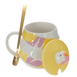 GAEM Кружка с крышкой и ложкой, 400 мл, L13 W10 H13 см