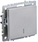 BRITE Выключатель 1-клавишный проходной с индикацией 10А ВС10-1-7-БрА алюминий IEK