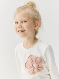 Лонгслив "Пломбир" с декором цветок