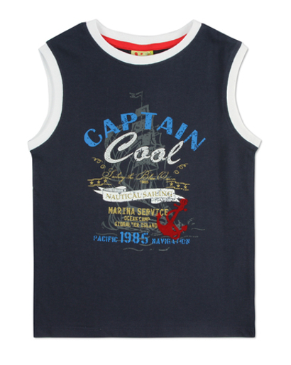 Майка детская Little Beetle, синий/белый SS17-ок 1.33