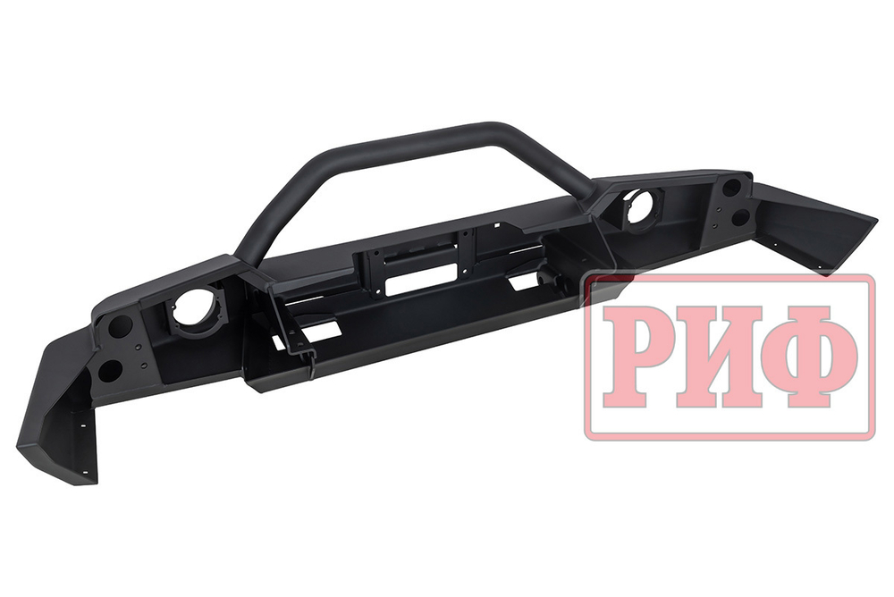 Бампер силовой передний для ГАЗ Соболь NN под штатные фары, с центральной защитной дугой, стандарт РИФ