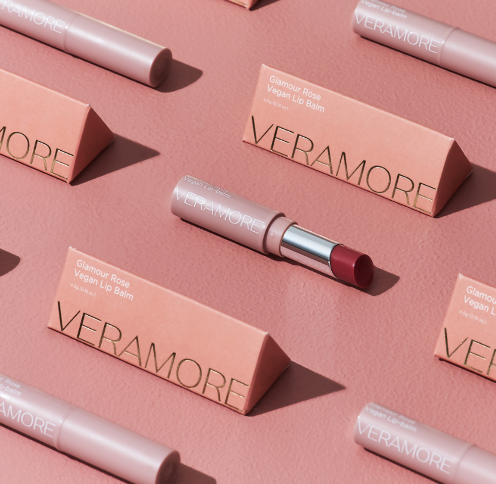 VERAMORE Бальзам для губ пигментированный - Glamour Rose Vegan Lip-Balm, 4,5 г.