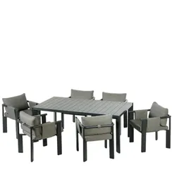 Комплект уличной мебели Shadow Dining, стол 182х75 см, 6 кресел