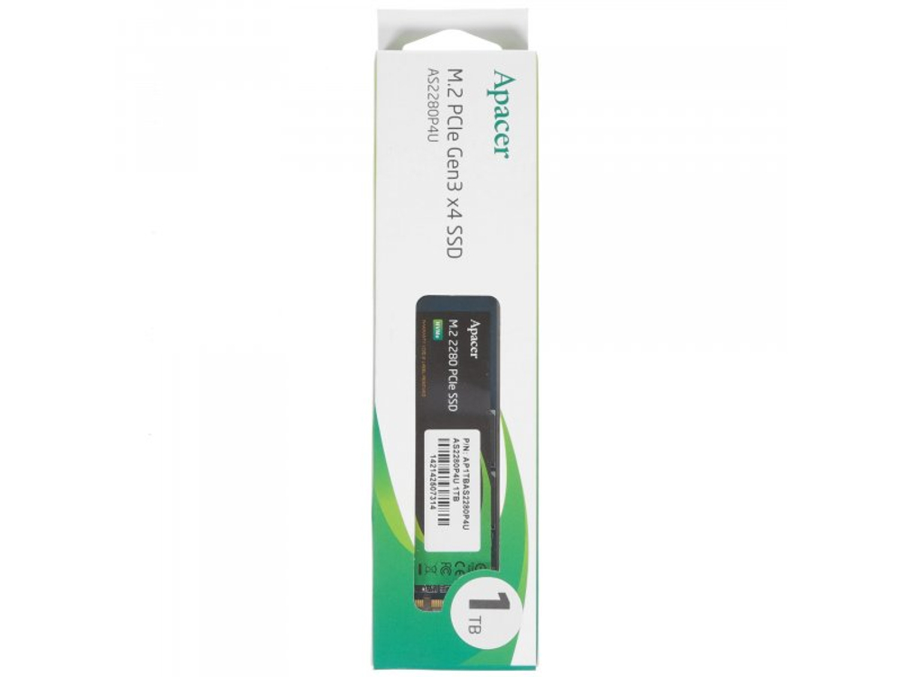 SSD накопитель Apacer AS2280P4U 1ТБ, M.2 2280, PCIe 3.0 x4, NVMe [AP1TBAS2280P4U-1]