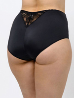 Высокие трусы-слипы с кружевной вставкой сзади (Размер: 50) (Цвет: белый)