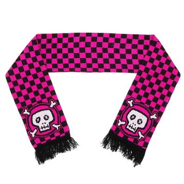 Шарф клетка черно-розовая с черепом (1950)
