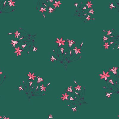 seamless pattern of flowers bells