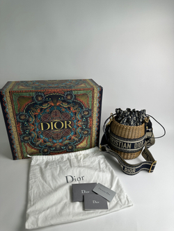 Сумка Christian Dior Brown Oblique Wicker Bucket